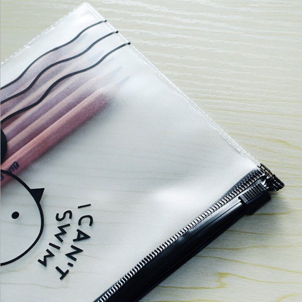 磨砂A4透明防水PVC黑色拉鍊文件袋