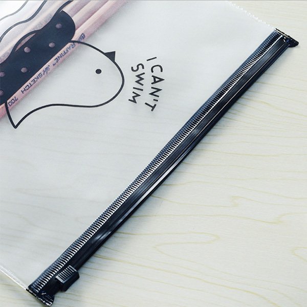 磨砂A4透明防水PVC黑色拉鍊文件袋