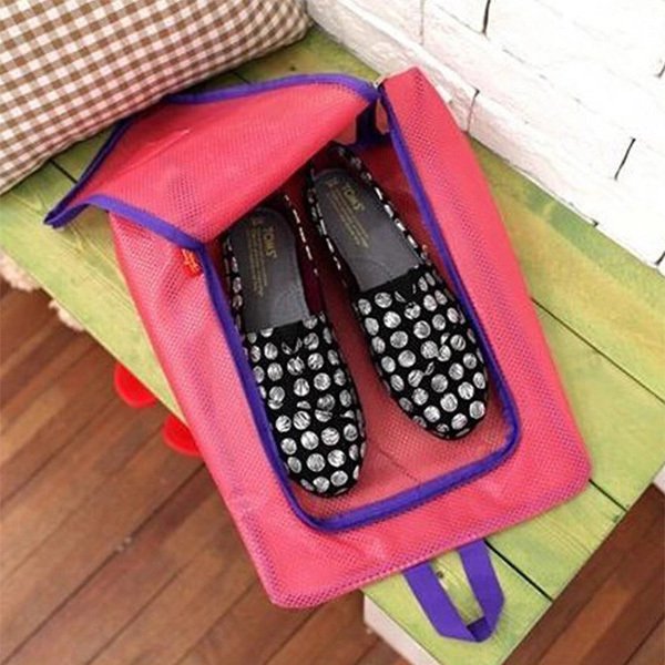 便攜拉鍊式鞋袋-網眼布鞋包