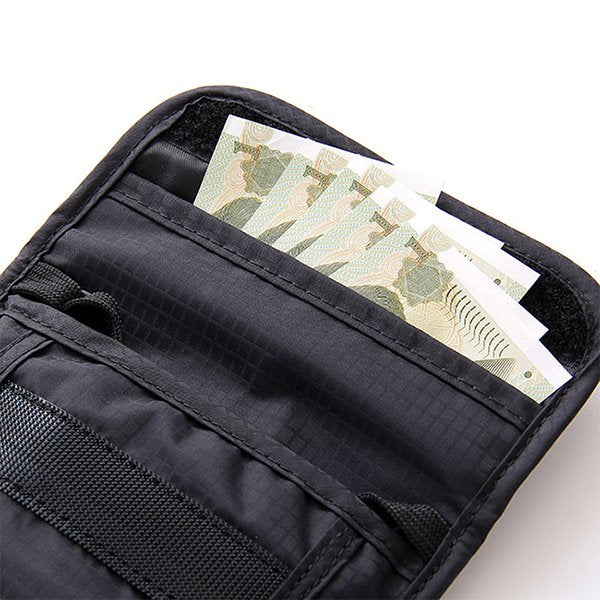 RFID鎖護照夾-尼龍收納頸帶款