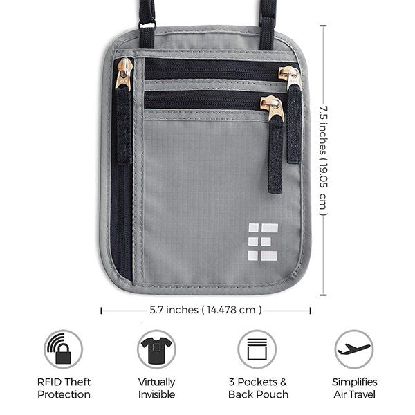 RFID鎖護照夾-尼龍收納頸帶款