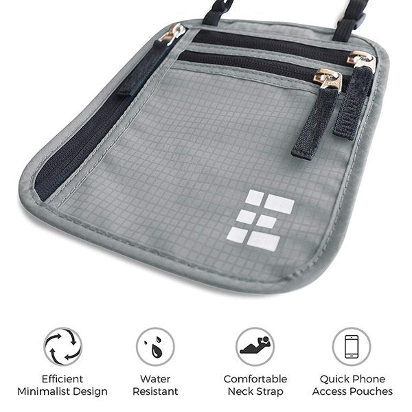 RFID鎖護照夾-尼龍收納頸帶款