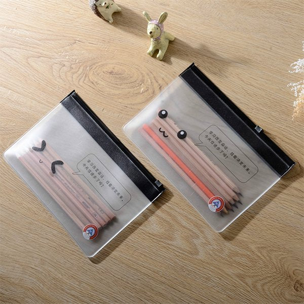 磨砂防水PVC拉鍊文具證件袋