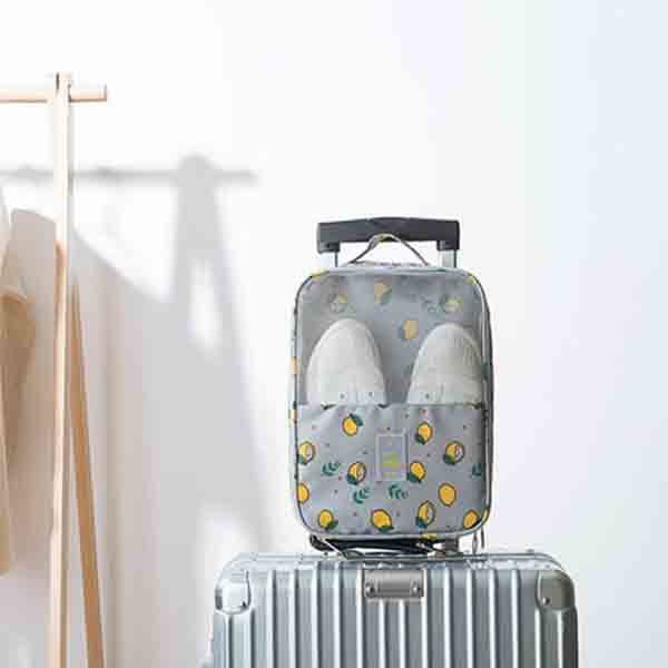 檸檬拉鍊式鞋袋-600D聚酯纖維鞋包