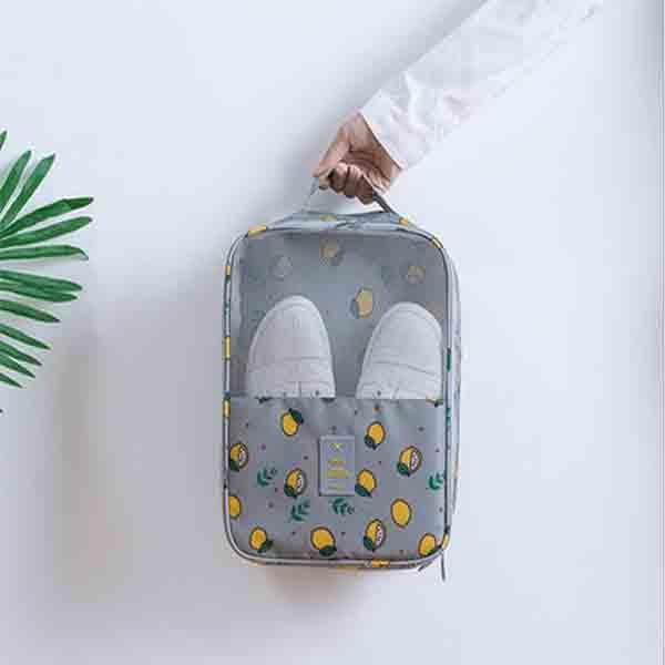 檸檬拉鍊式鞋袋-600D聚酯纖維鞋包