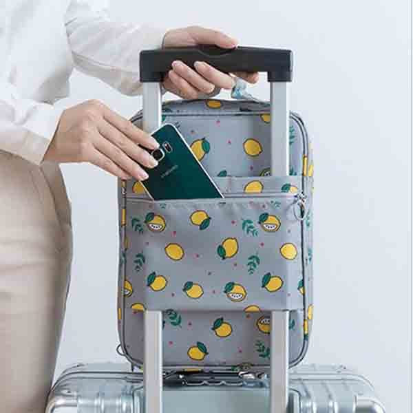 檸檬拉鍊式鞋袋-600D聚酯纖維鞋包