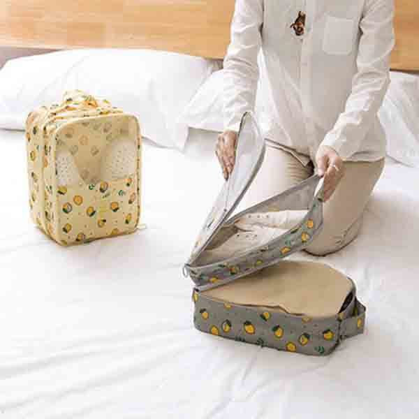 檸檬拉鍊式鞋袋-600D聚酯纖維鞋包