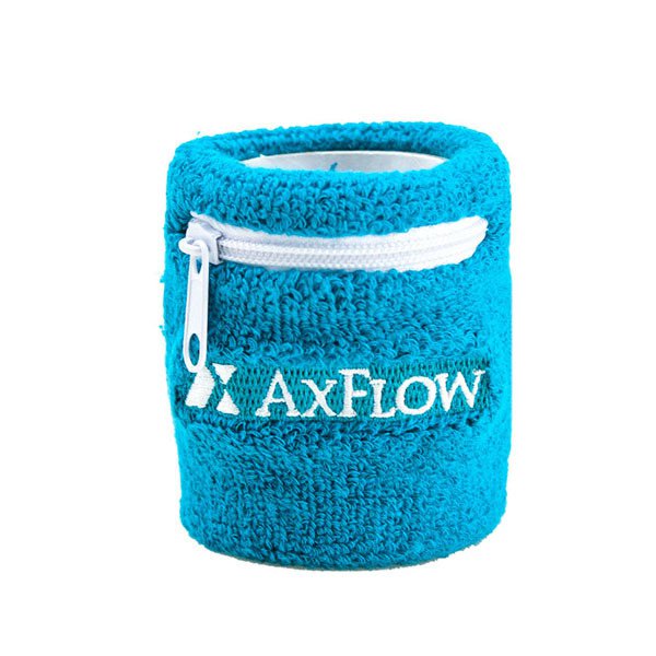 拉鍊式棉質運動腕帶-可收納小物