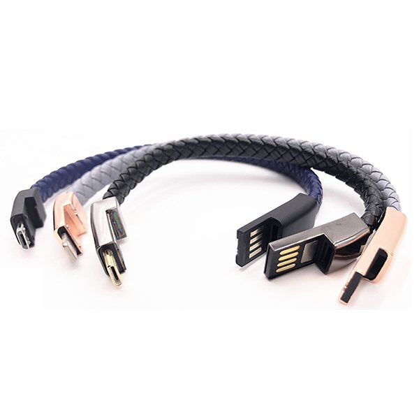 皮革手鍊USB傳輸充電線