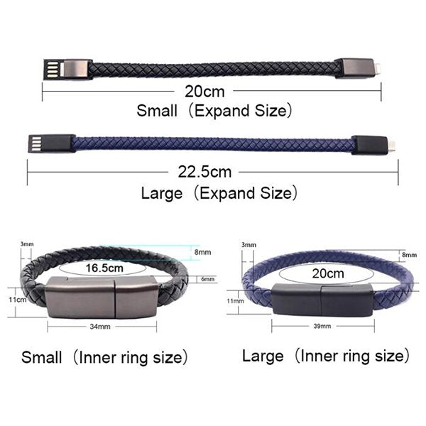 皮革手鍊USB傳輸充電線