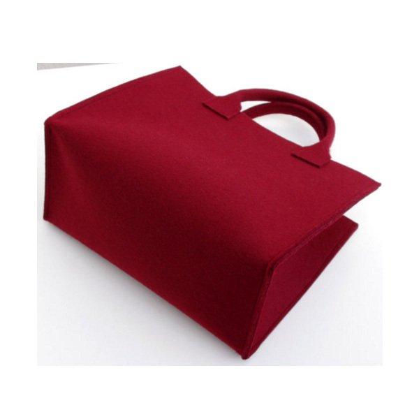 復古短提把手提袋-毛氈購物袋