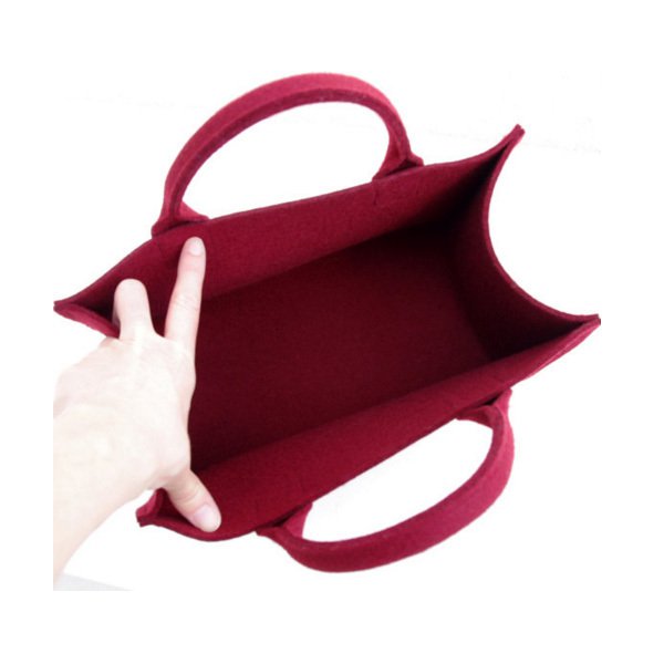 復古短提把手提袋-毛氈購物袋