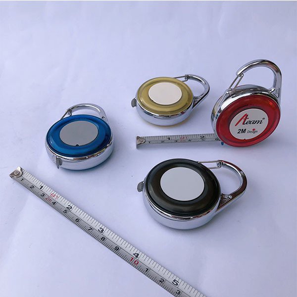 彈簧掛扣迷你捲尺鑰匙圈