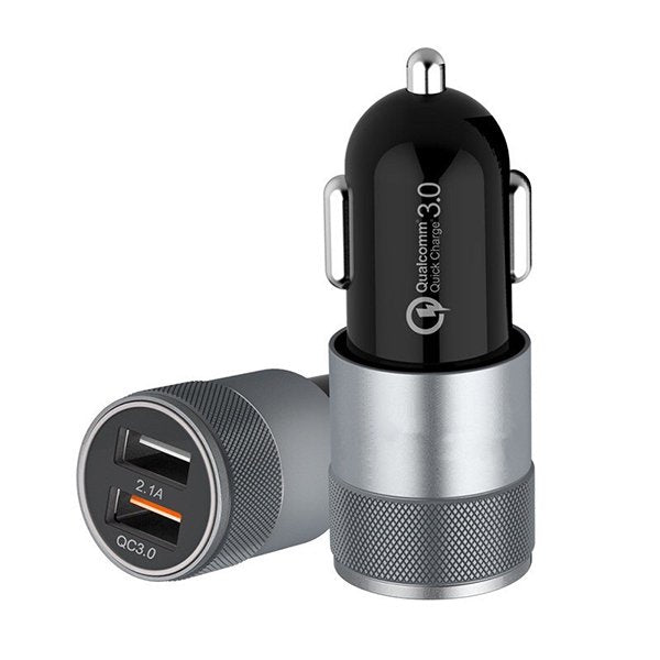 LED指示燈車用充電器QC3.0-USBx2