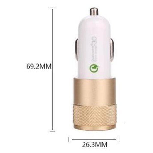 LED指示燈車用充電器QC3.0-USBx2