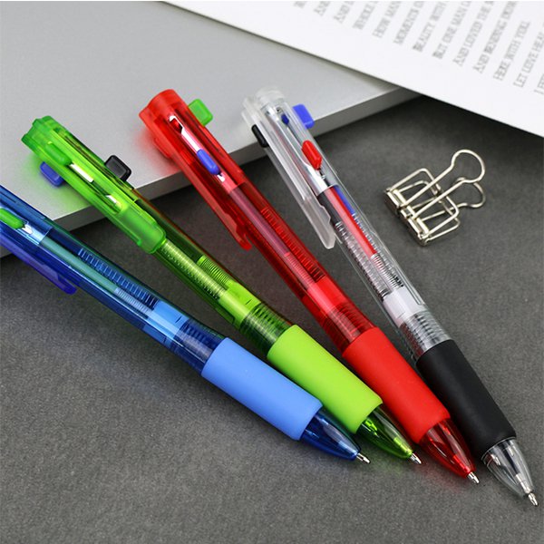 四色方頭筆桿圓珠筆