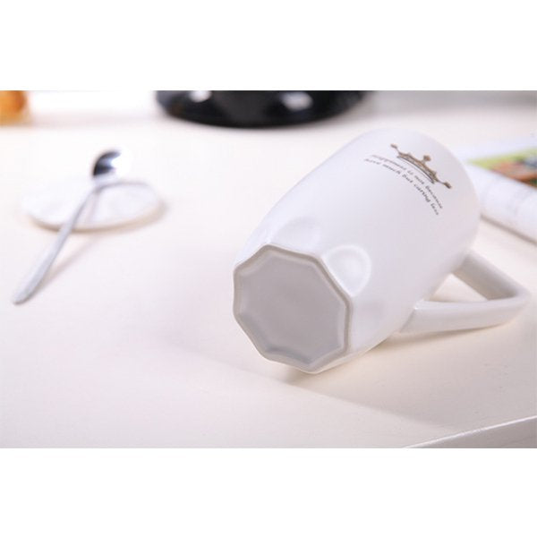 韓風情侶陶瓷對杯-附蓋子湯匙