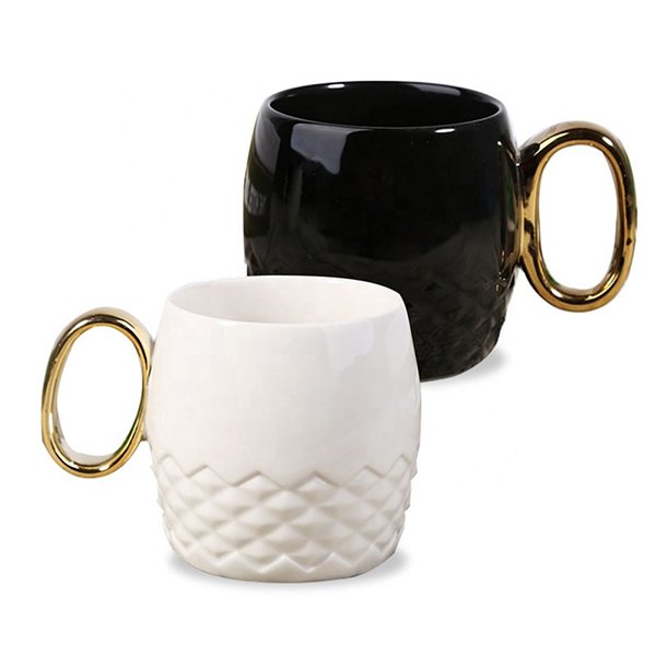 鍍金握把情侶陶瓷對杯