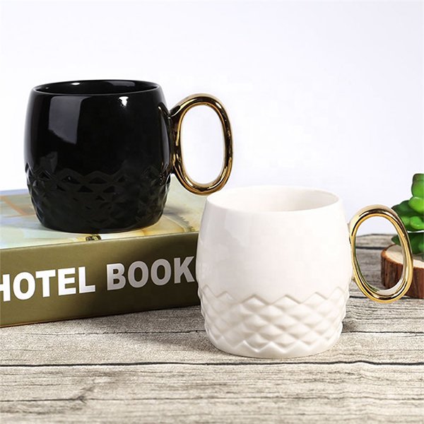 鍍金握把情侶陶瓷對杯