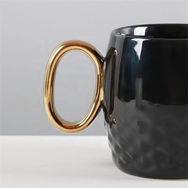 鍍金握把情侶陶瓷對杯