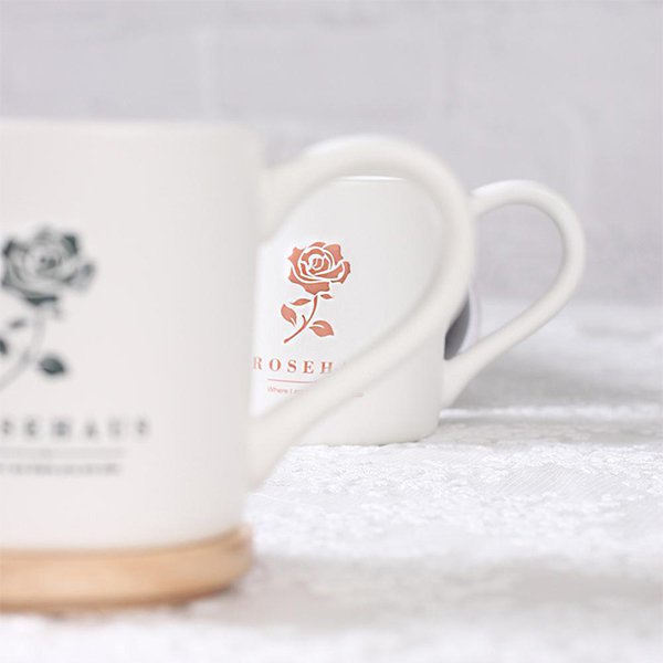 磨砂木蓋情侶陶瓷對杯