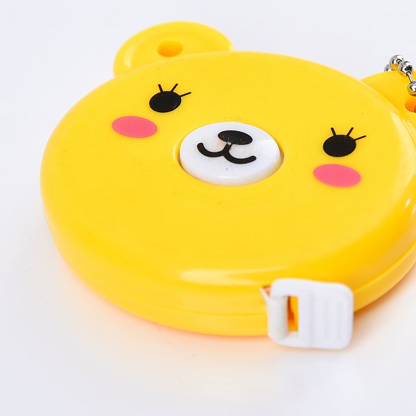 塑料捲尺-小熊造型珠鍊鑰匙圈