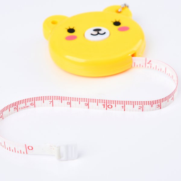 塑料捲尺-小熊造型珠鍊鑰匙圈