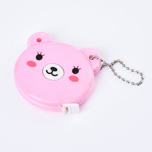 塑料捲尺-小熊造型珠鍊鑰匙圈