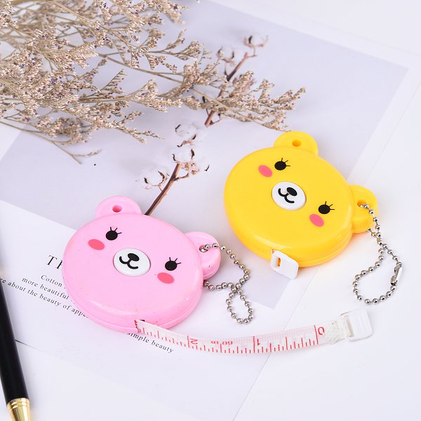 塑料捲尺-小熊造型珠鍊鑰匙圈