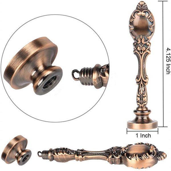 復古玫瑰火漆印章-木製封蠟印章