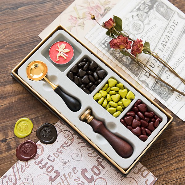 經典火漆印章禮盒-木製封蠟印章套組