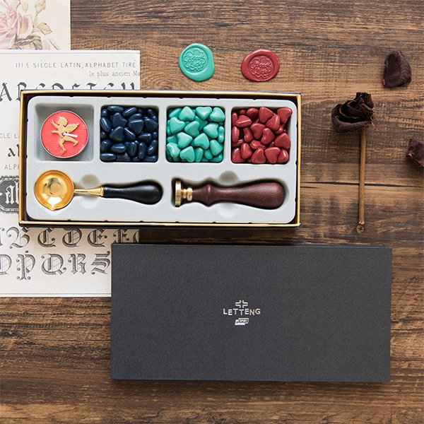 經典火漆印章禮盒-木製封蠟印章套組