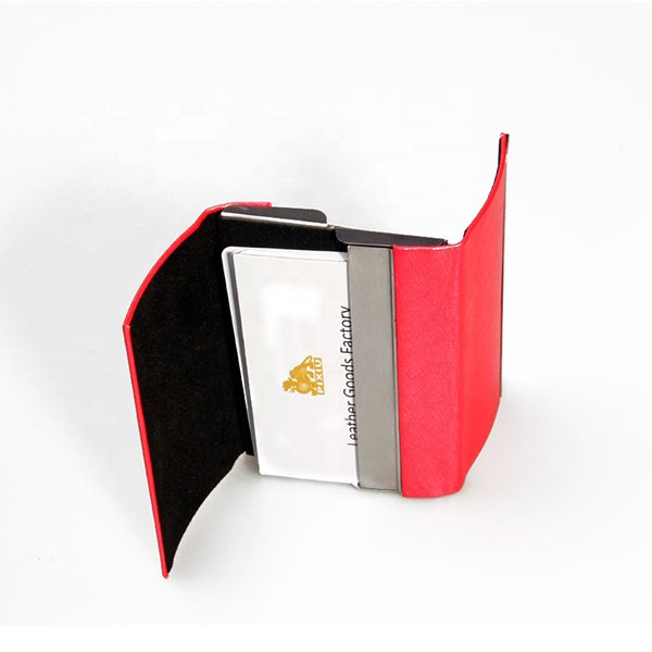 商務豪華PU皮革雙層名片夾