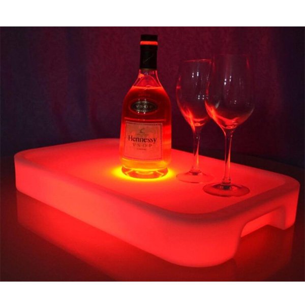 長方形塑膠托盤-LED內凹把手托盤