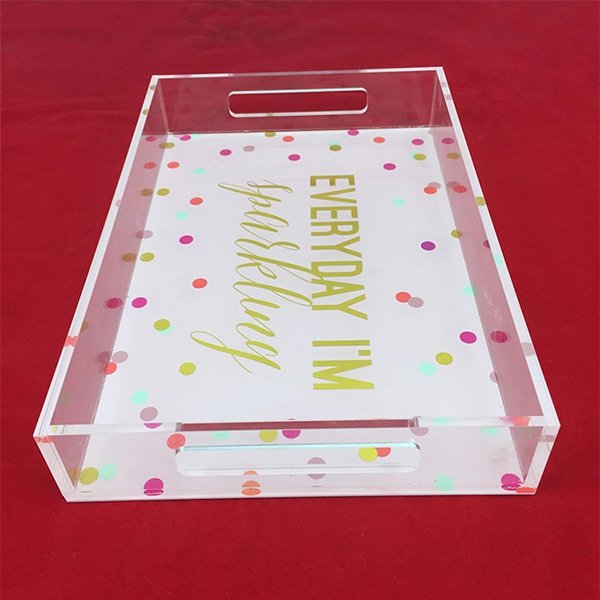 透明壓克力托盤-穿洞把手托盤