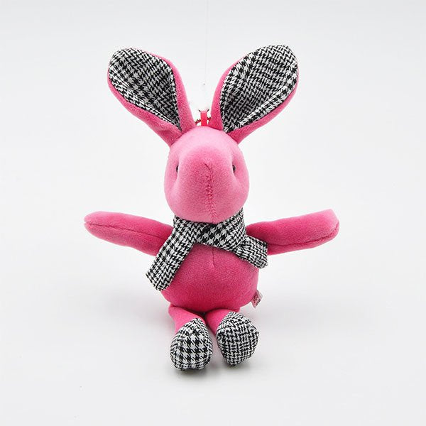 鑰匙圈-10cm毛絨兔子鑰匙圈-金屬珠鍊吊飾