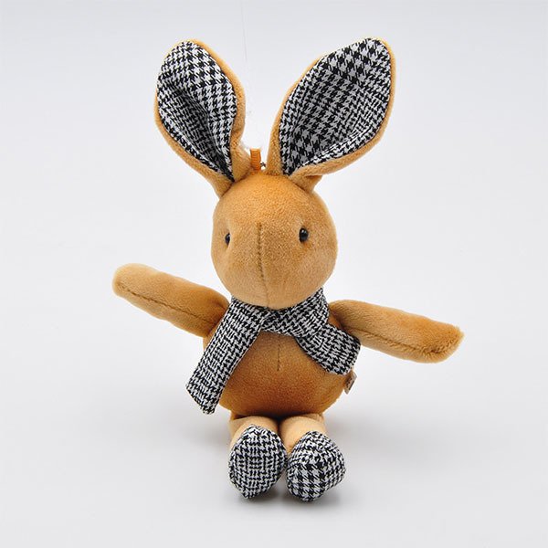 鑰匙圈-10cm毛絨兔子鑰匙圈-金屬珠鍊吊飾