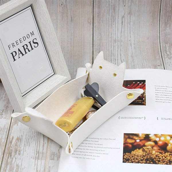 貓咪PU皮革置物盤