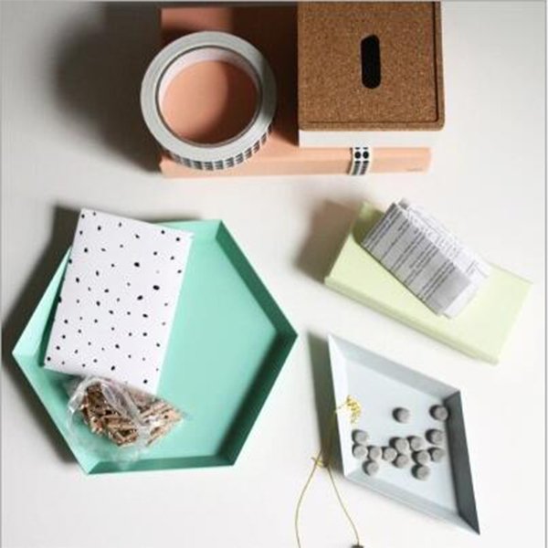 北歐風塑膠置物盤四件組