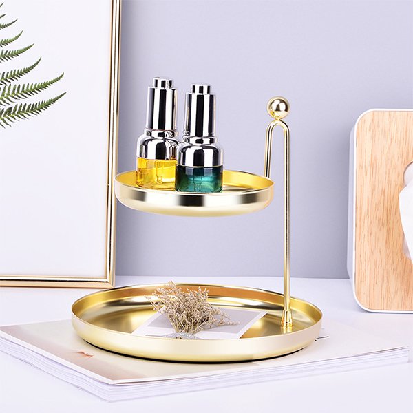 圓形雙層金屬置物盤