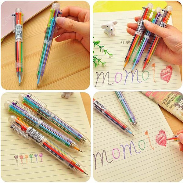 6色透明筆桿圓珠筆