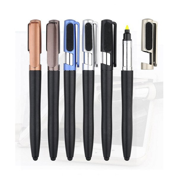 塑膠擦拭手機架螢光觸控圓珠筆