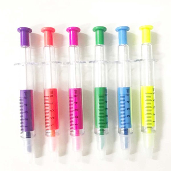 針筒造型螢光圓珠筆