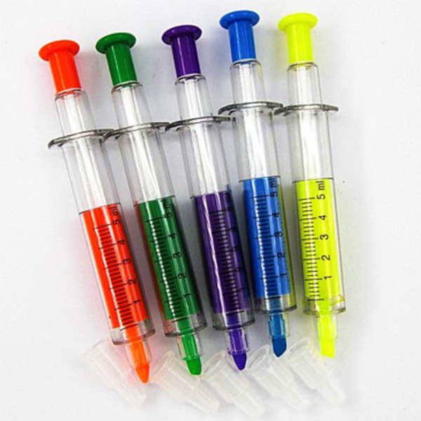 針筒造型螢光圓珠筆