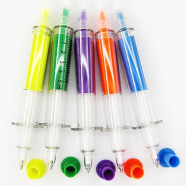 針筒造型螢光圓珠筆