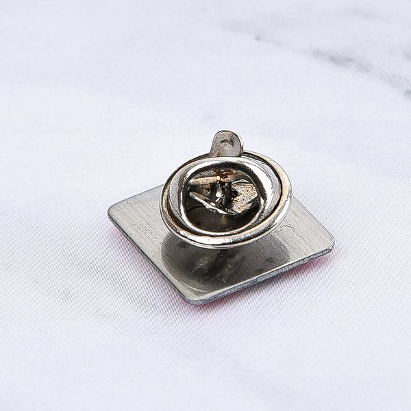 數位印刷+玻麗金屬徽章-蝴蝶帽胸章-正方形