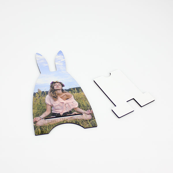 木製熱轉印手機架-兔子造型