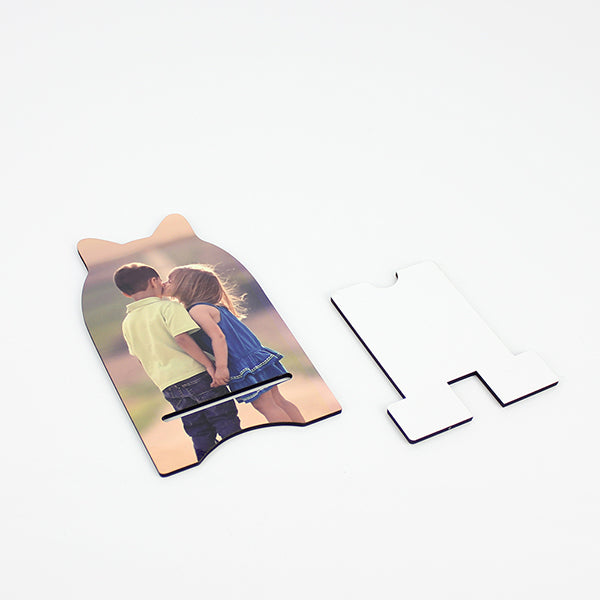 木製熱轉印手機架-小貓造型