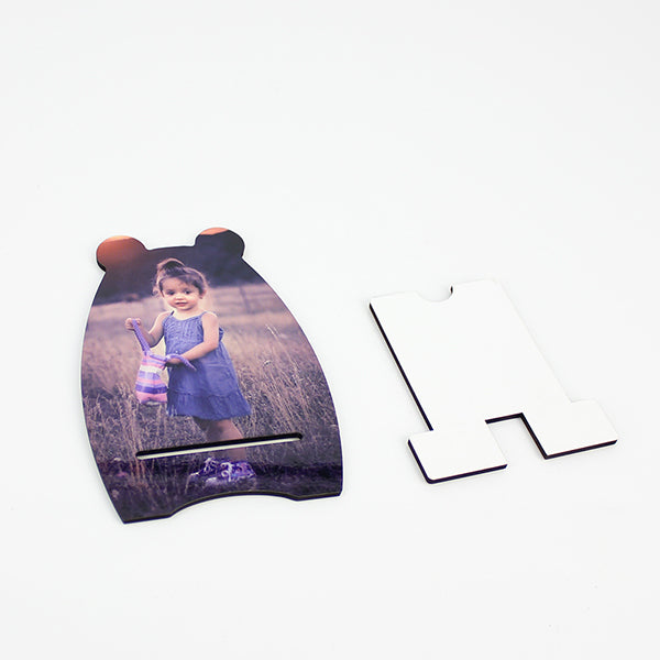 木製熱轉印手機架-北極熊造型