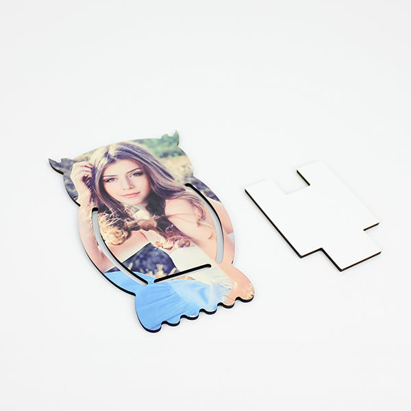 木製熱轉印手機架-貓頭鷹造型